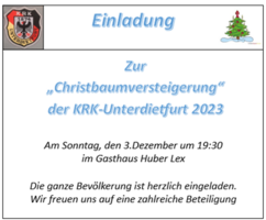 Christbaumversteigerung der KRK Unterdietfurt am 3. Dezember 2023