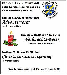 DJK-TSV Dietfurt Veranstaltungen im Dezember 2023