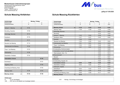 Busfahrplan für die Schule Massing vom 28.09. bis 16.10.2026