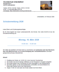 Schuleinschreibung am 16. März 2026